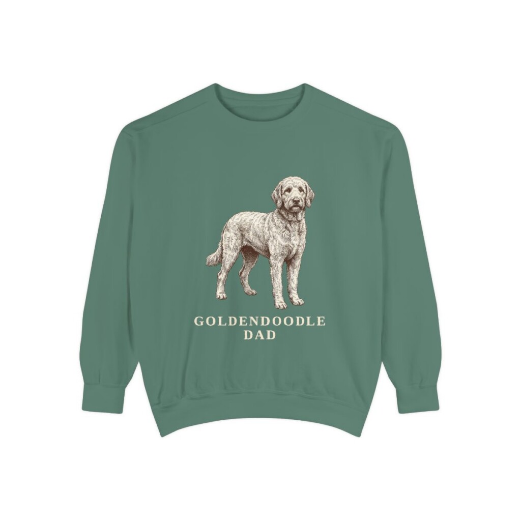 Goldendoodle Dad Sweatshirt, Light Green, front view