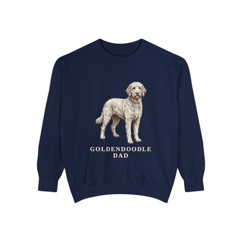 Goldendoodle Dad Sweatshirt, True Navy, front view