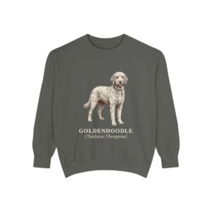 Goldendoodle Latin Sweatshirt, Pepper, front view