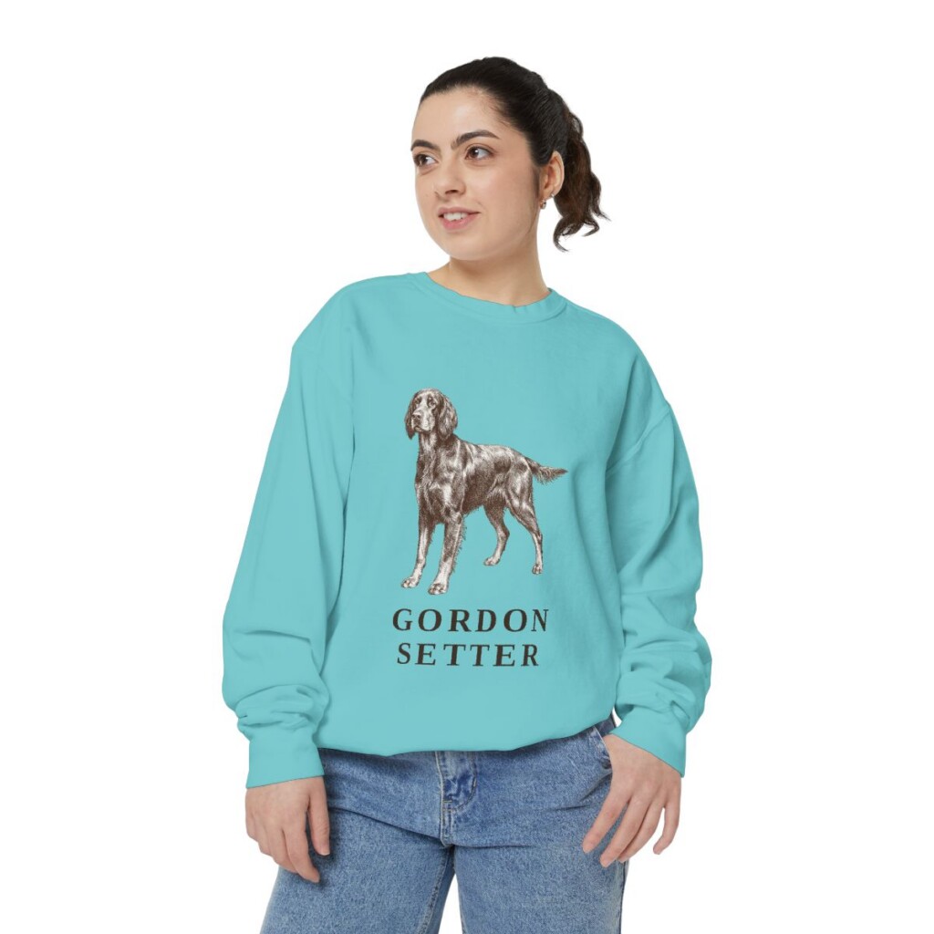 Gordon Setter Sweatshirt, Chalky Mint, person 2 front