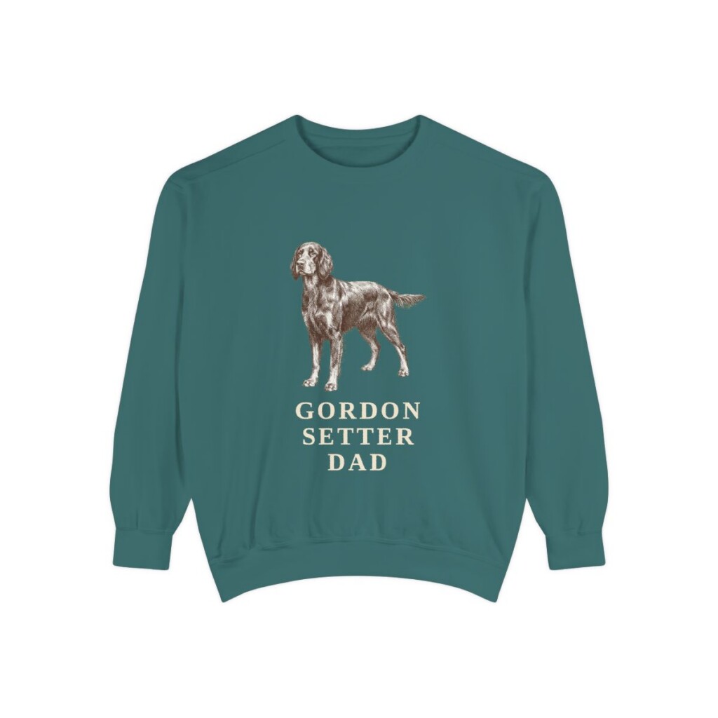 Gordon Setter Dad Sweatshirt, Blue Spruce, front view