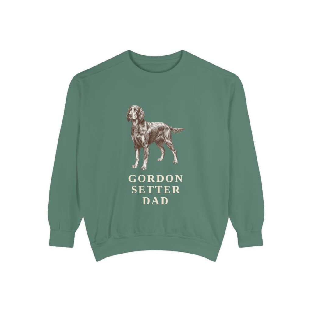 Gordon Setter Dad Sweatshirt, Light Green, front view