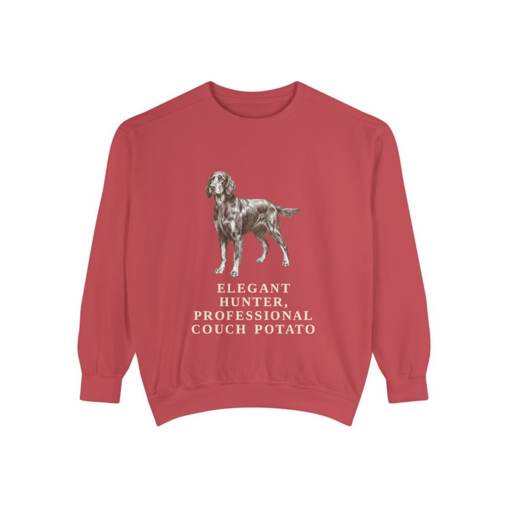 Gordon Setter Humor Sweatshirt, Crimson, front view