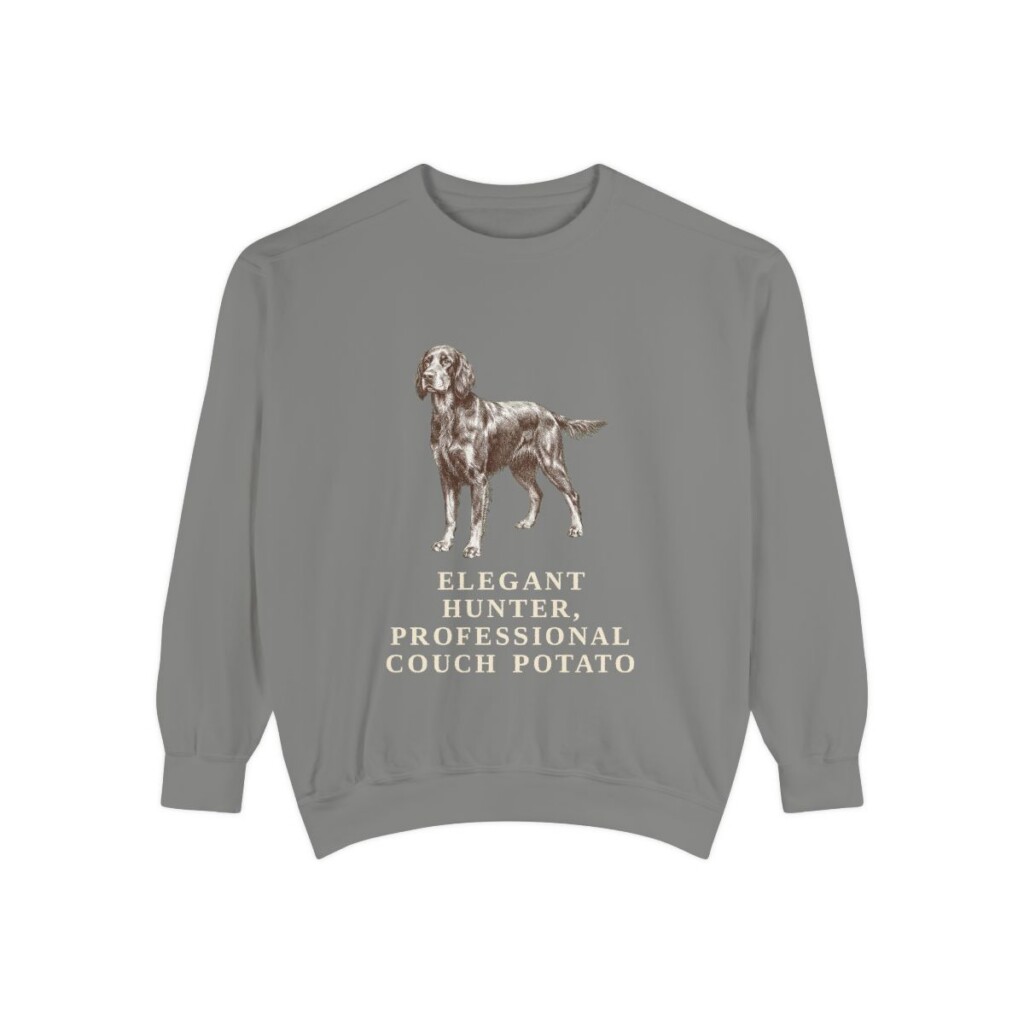Gordon Setter Humor Sweatshirt, Grey, front view