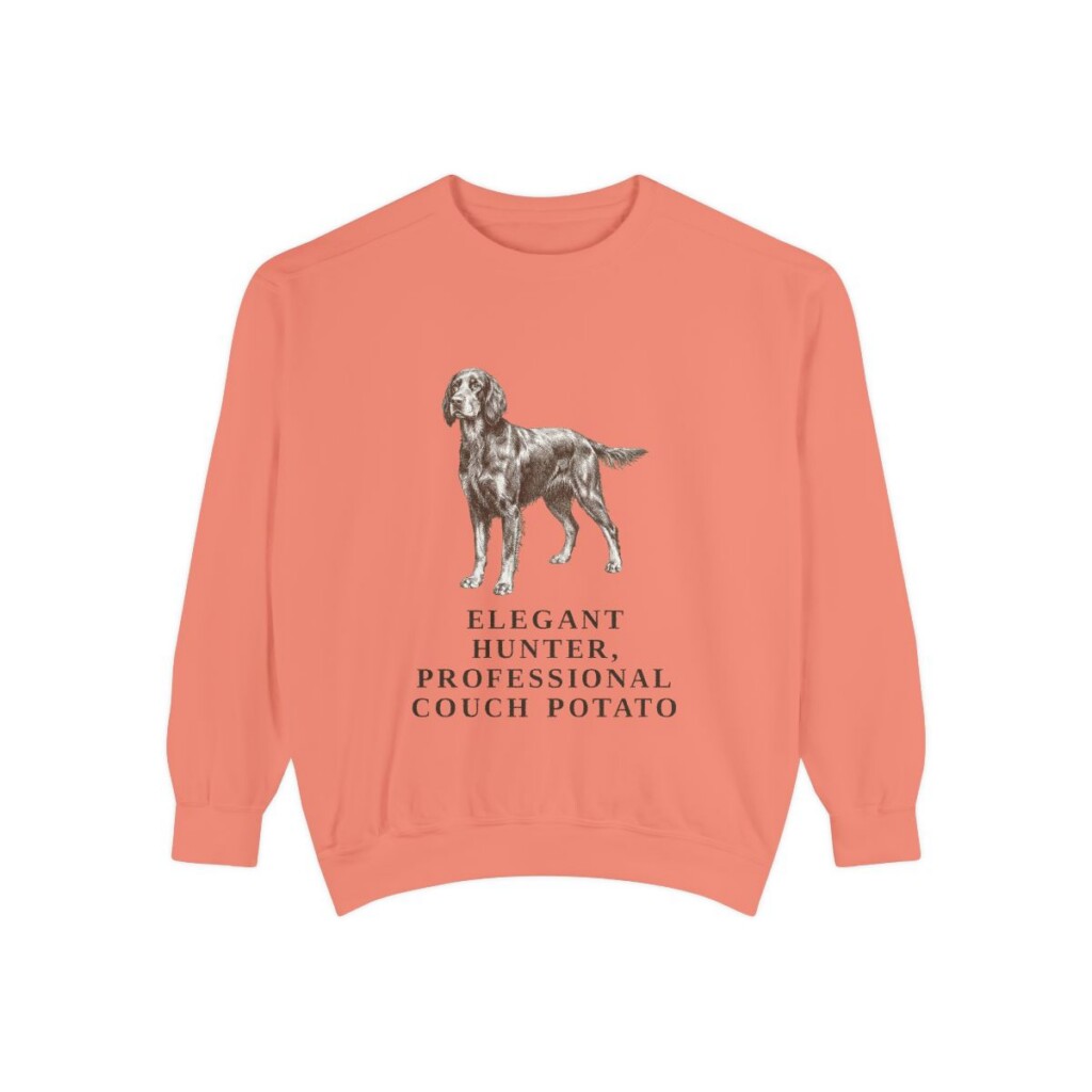 Gordon Setter Humor Sweatshirt, Terracotta, front view