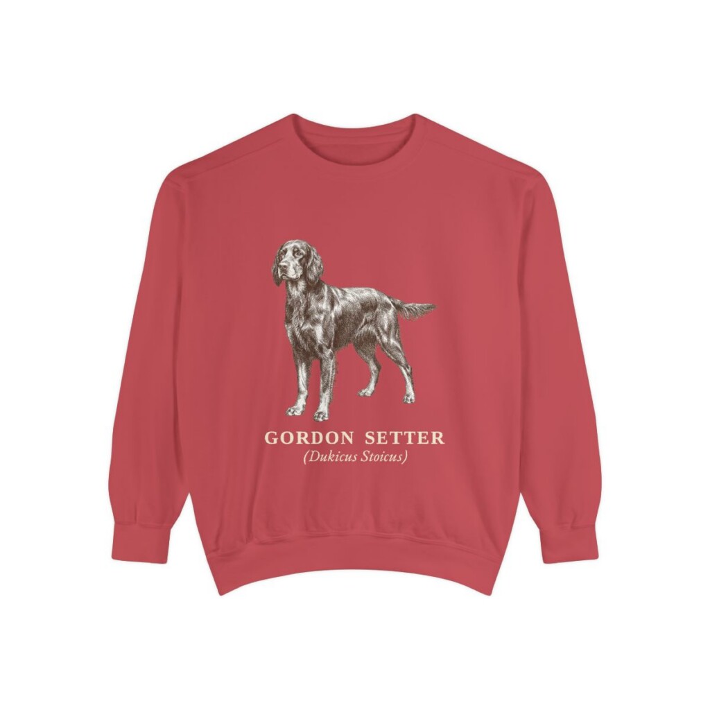 gordon-setter-sweatshirt-latin-crimson Gordon Setter Latin Sweatshirt, Crimson, front view