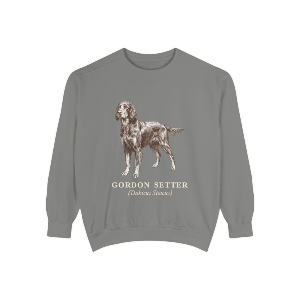 gordon-setter-sweatshirt-latin-grey Gordon Setter Latin Sweatshirt, Grey, front view