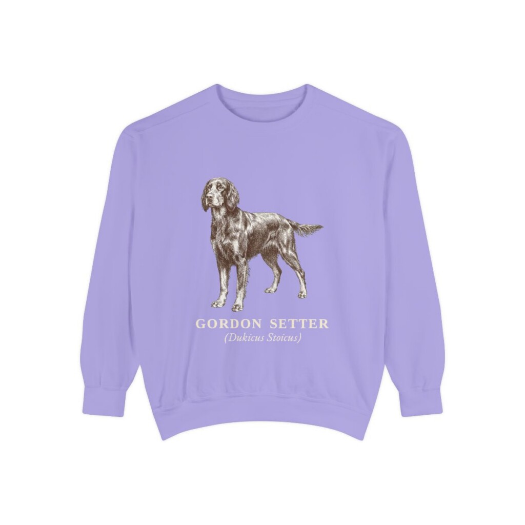 gordon-setter-sweatshirt-latin-violet Gordon Setter Latin Sweatshirt, Violet, front view