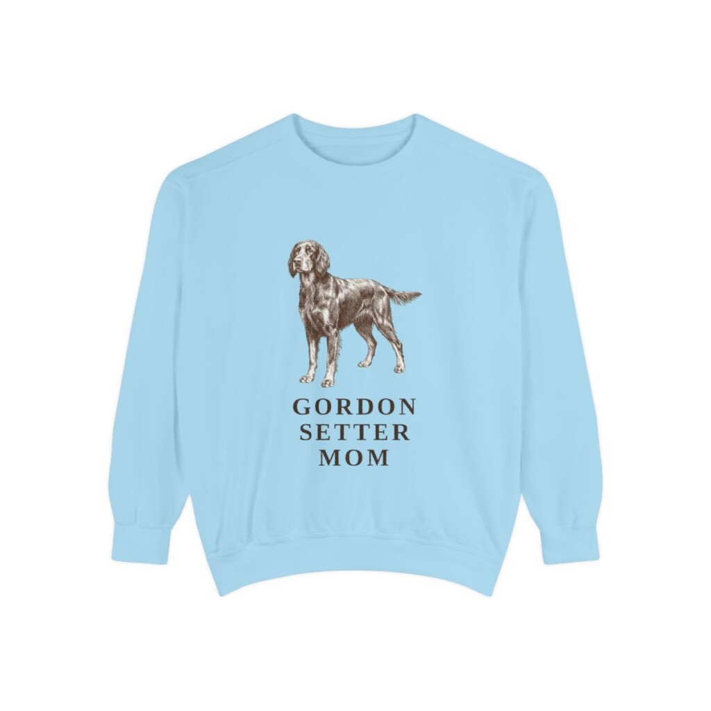 Gordon Setter Mom Sweatshirt, Chambray, front view