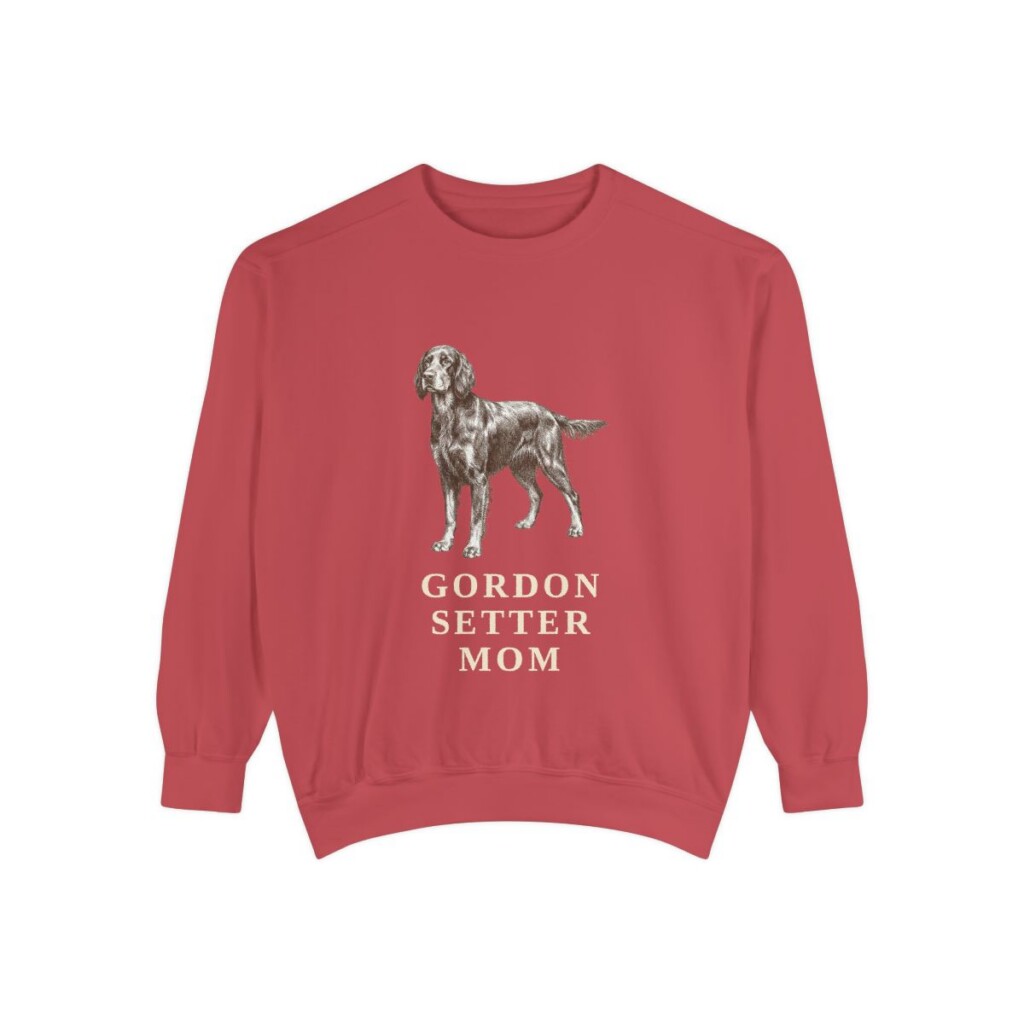 Gordon Setter Mom Sweatshirt, Crimson, front view