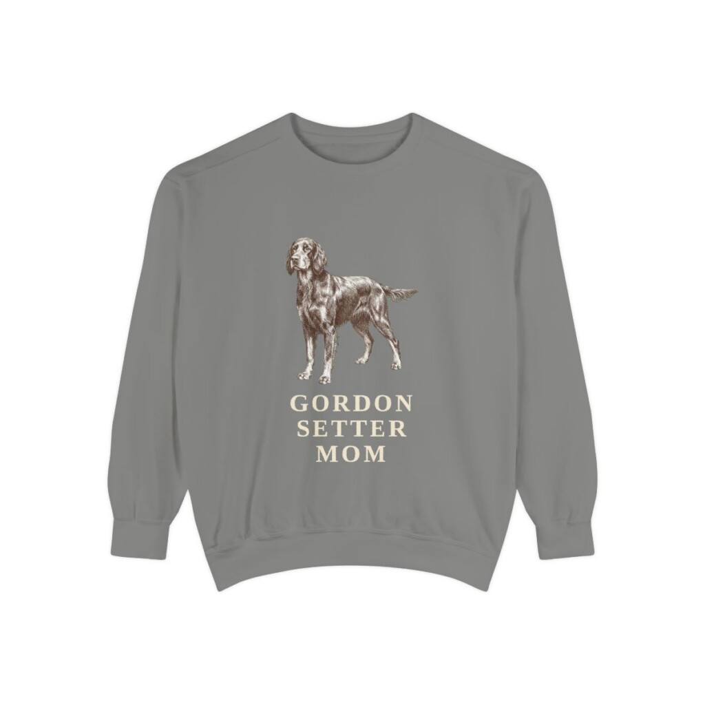 Gordon Setter Mom Sweatshirt, Grey, front view