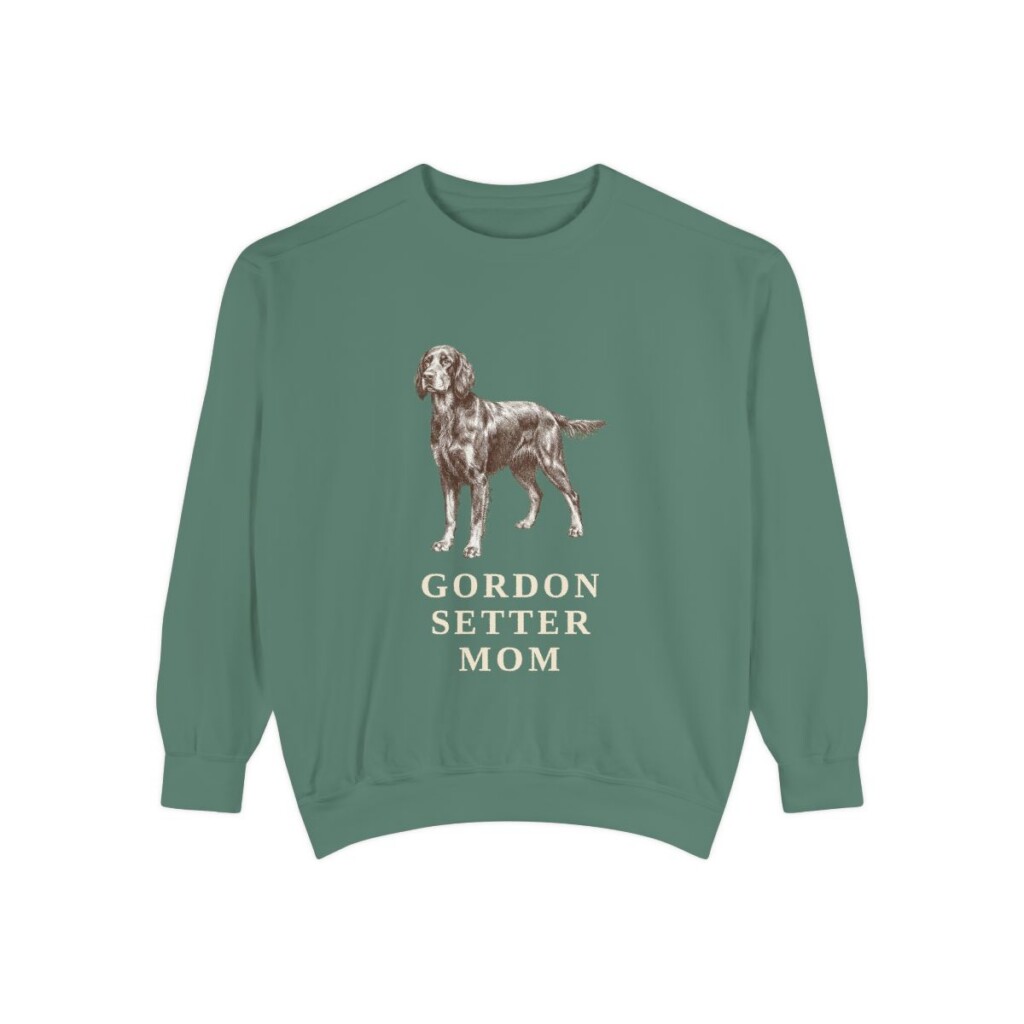 Gordon Setter Mom Sweatshirt, Light Green, front view