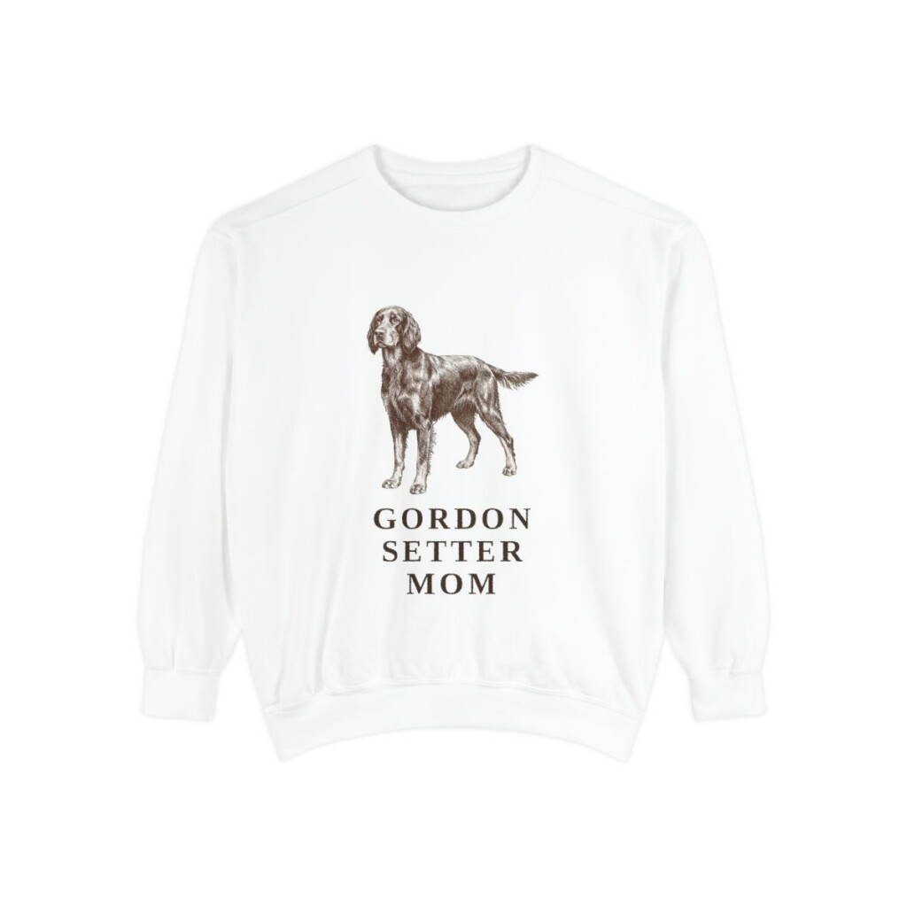 Gordon Setter Mom Sweatshirt, White, front view