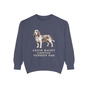 Grand Basset Griffon Vendeen Dad Sweatshirt, Denim, front view