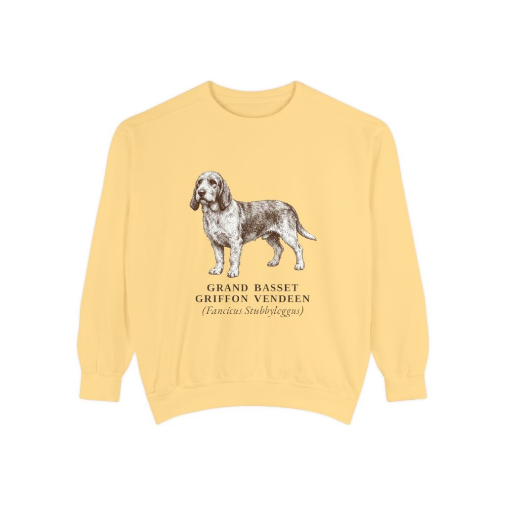 Grand Basset Griffon Vendeen Latin Sweatshirt, Butter, front view