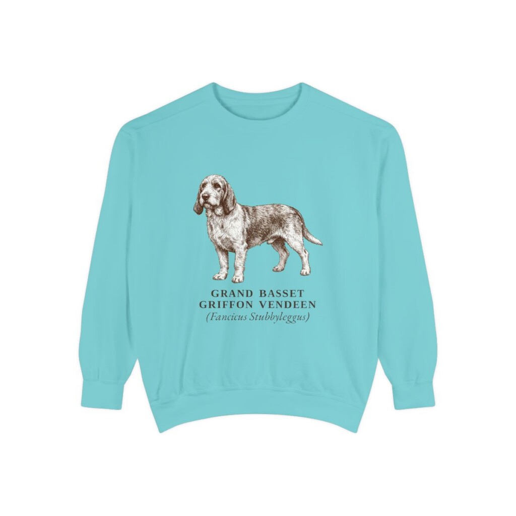 Grand Basset Griffon Vendeen Latin Sweatshirt, Chalky Mint, front view