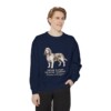 Grand Basset Griffon Vendeen Latin Sweatshirt, True Navy, person 1 front