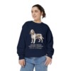 Grand Basset Griffon Vendeen Latin Sweatshirt, True Navy, person 2 front