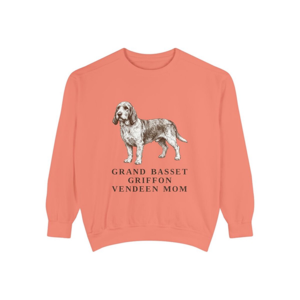 Grand Basset Griffon Vendeen Mom Sweatshirt, Terracotta, front view
