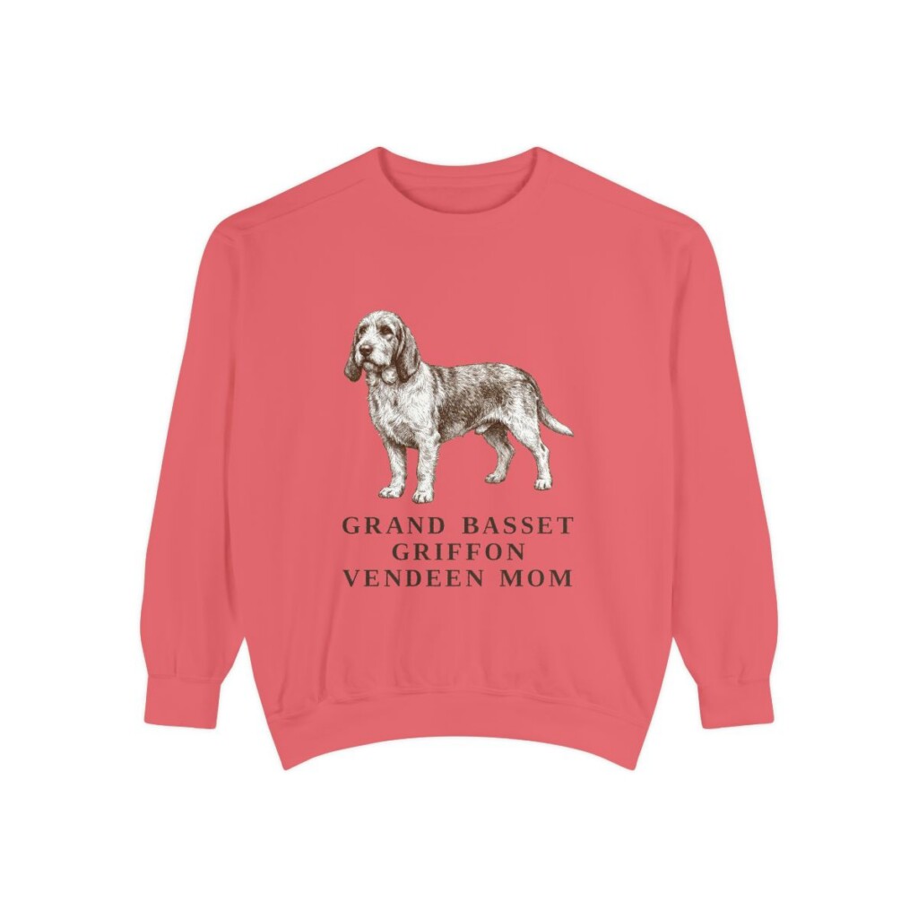 Grand Basset Griffon Vendeen Mom Sweatshirt, Watermelon, front view