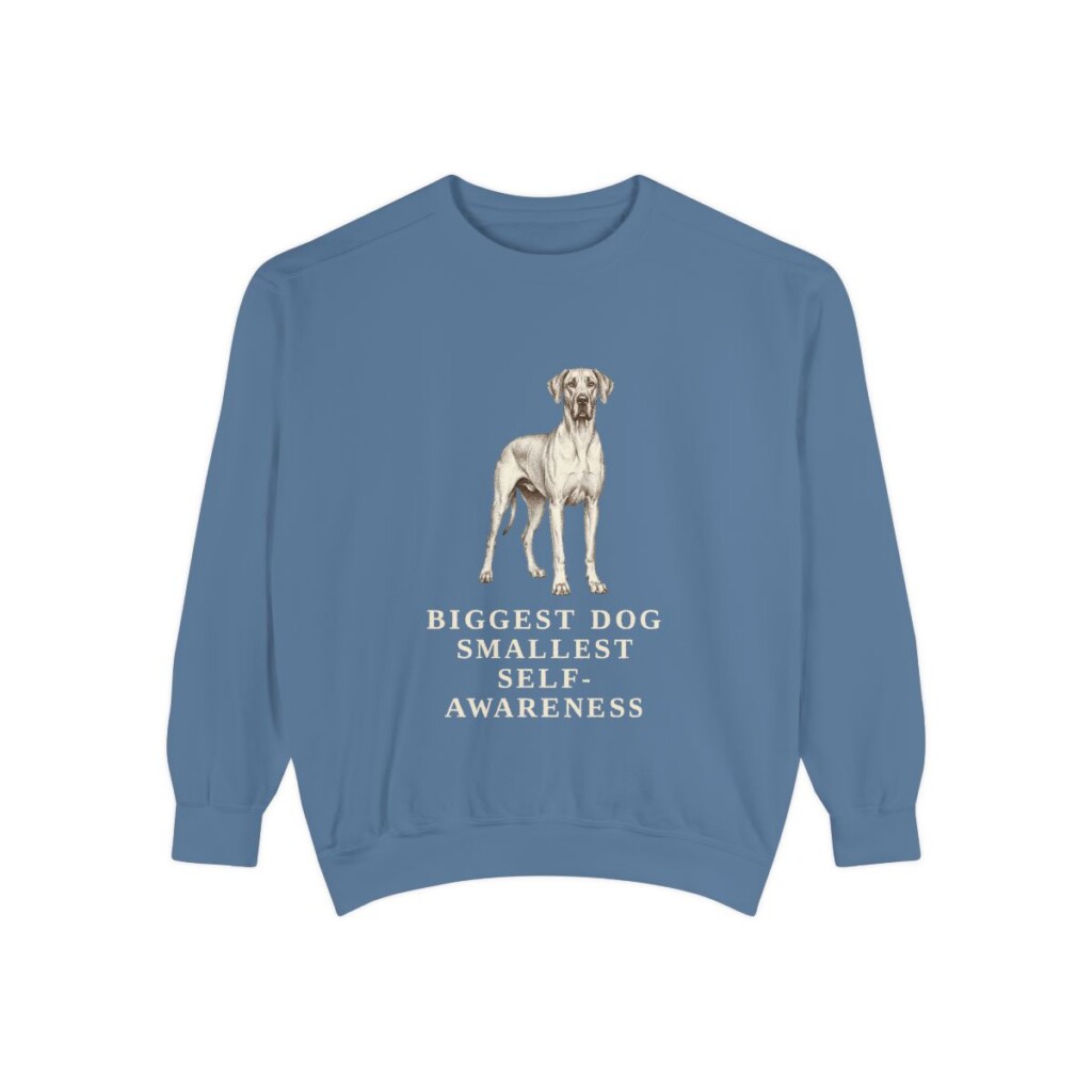 Great Dane Humor Sweatshirt, Blue Jean, front view