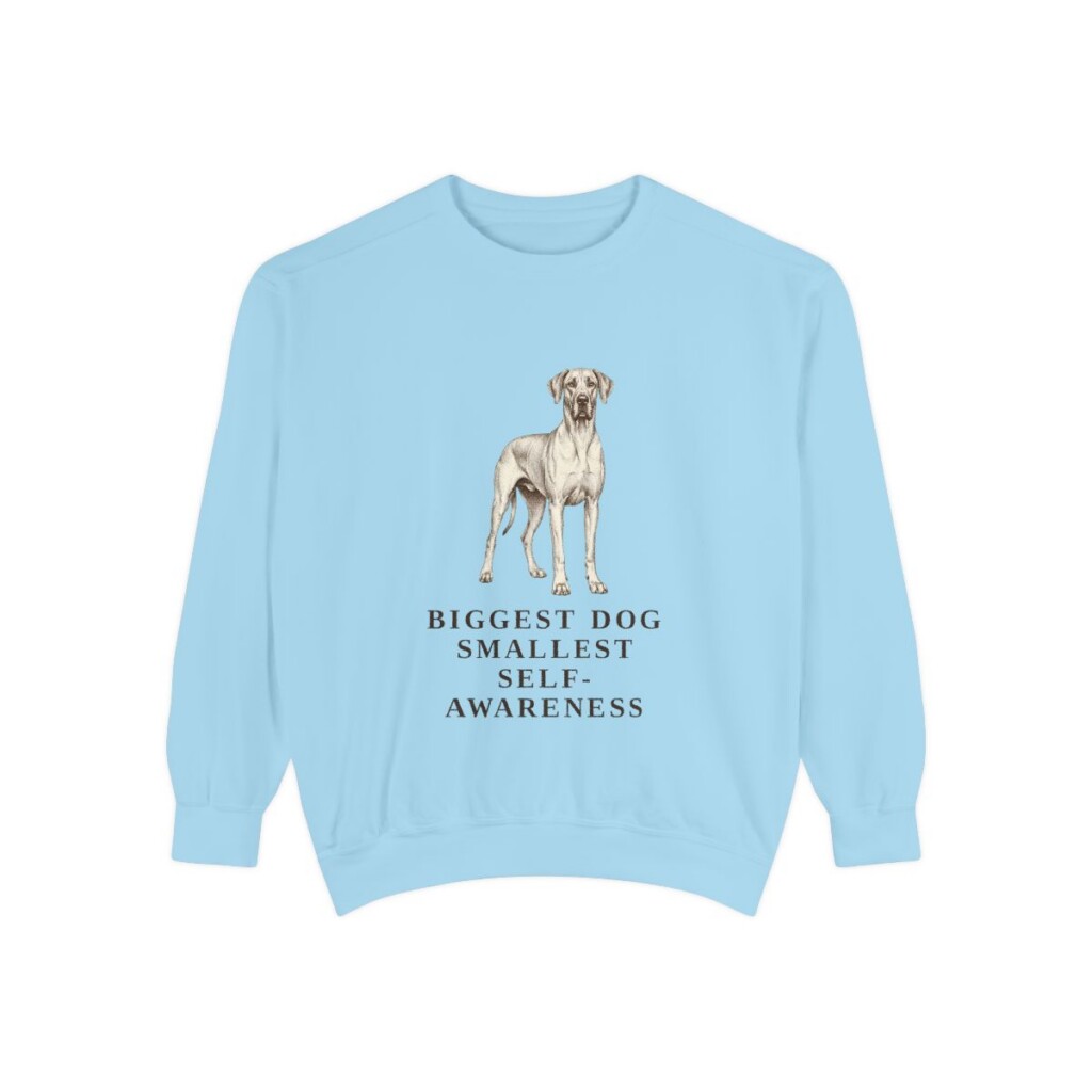 Great Dane Humor Sweatshirt, Chambray, front view