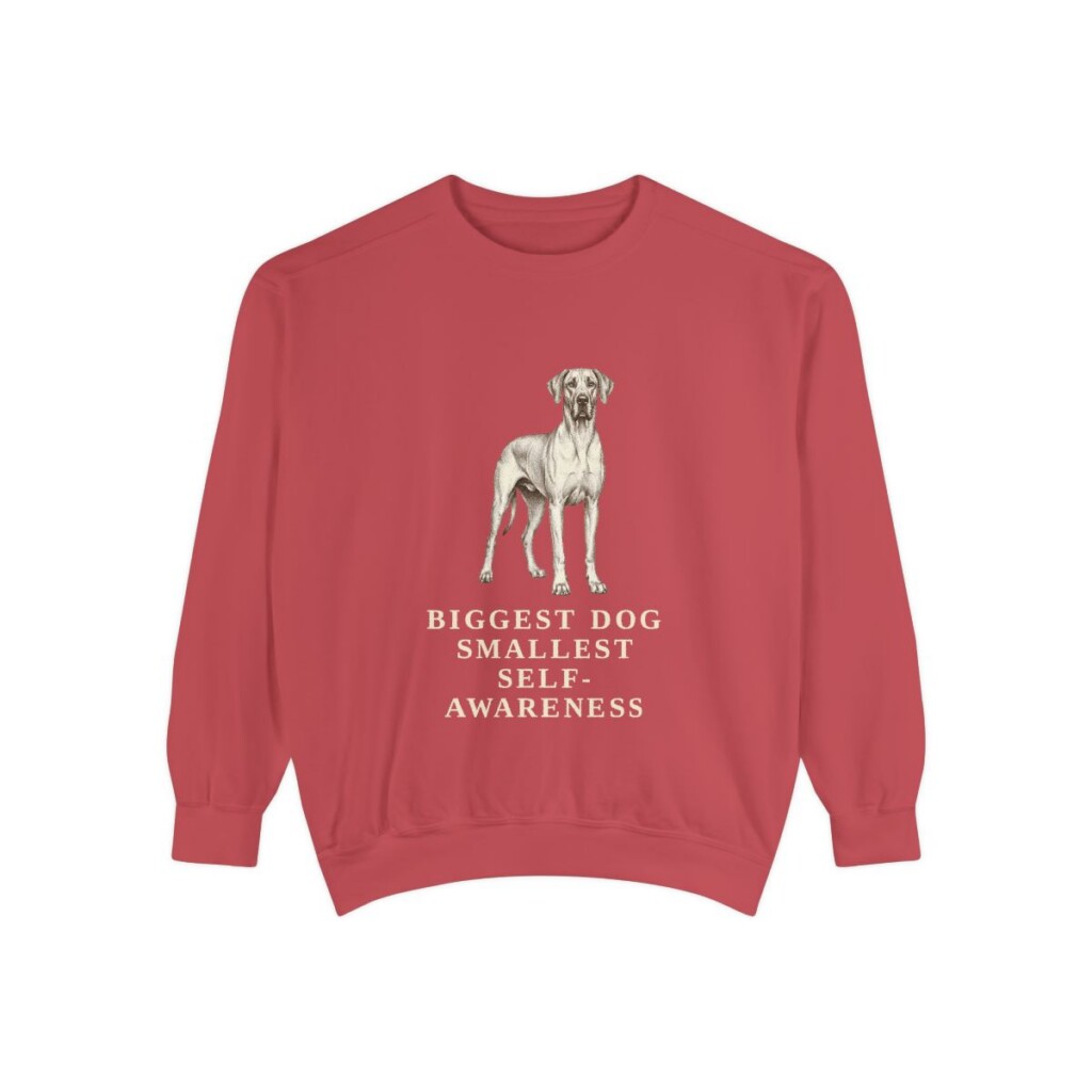 Great Dane Humor Sweatshirt, Crimson, front view