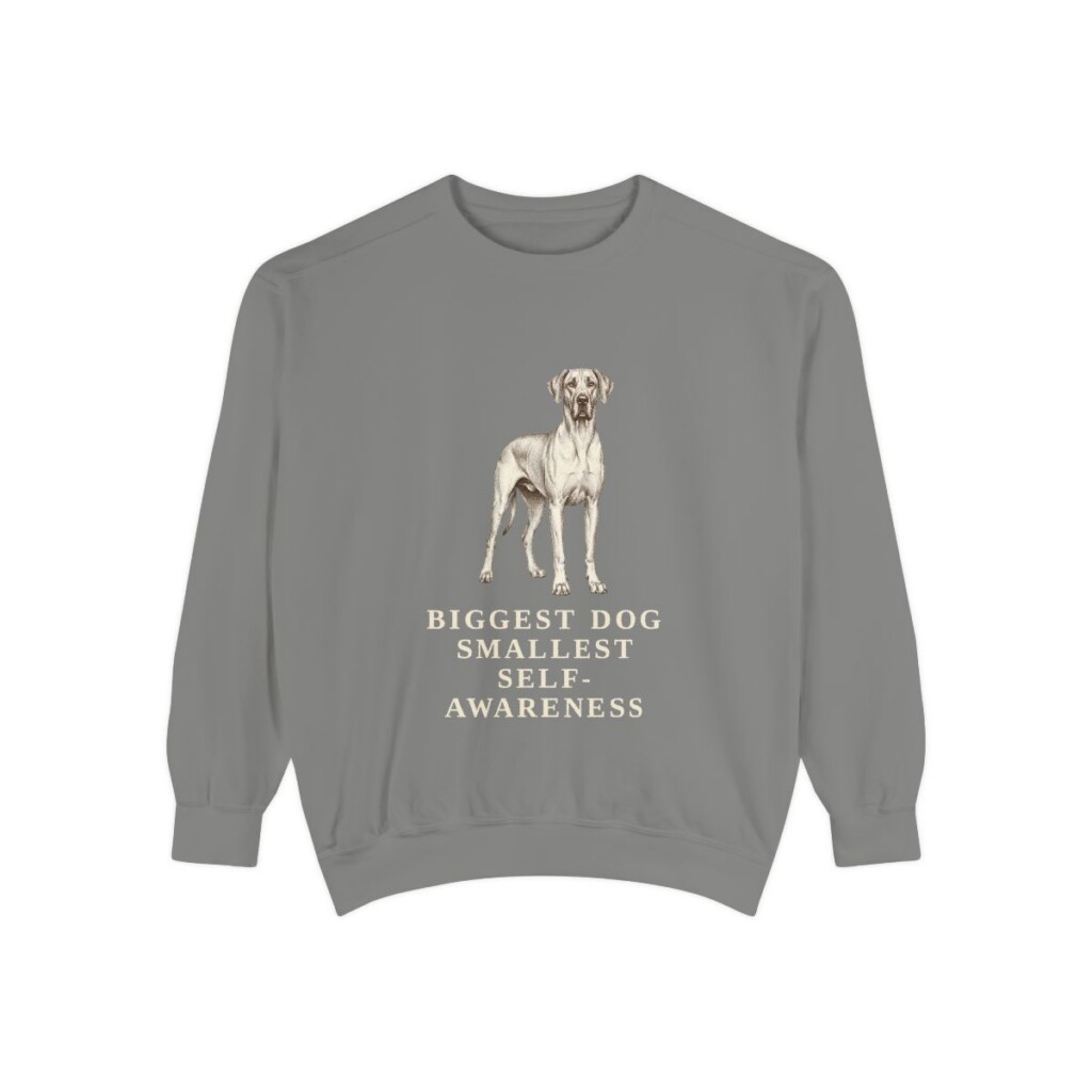 Great Dane Humor Sweatshirt, Grey, front view