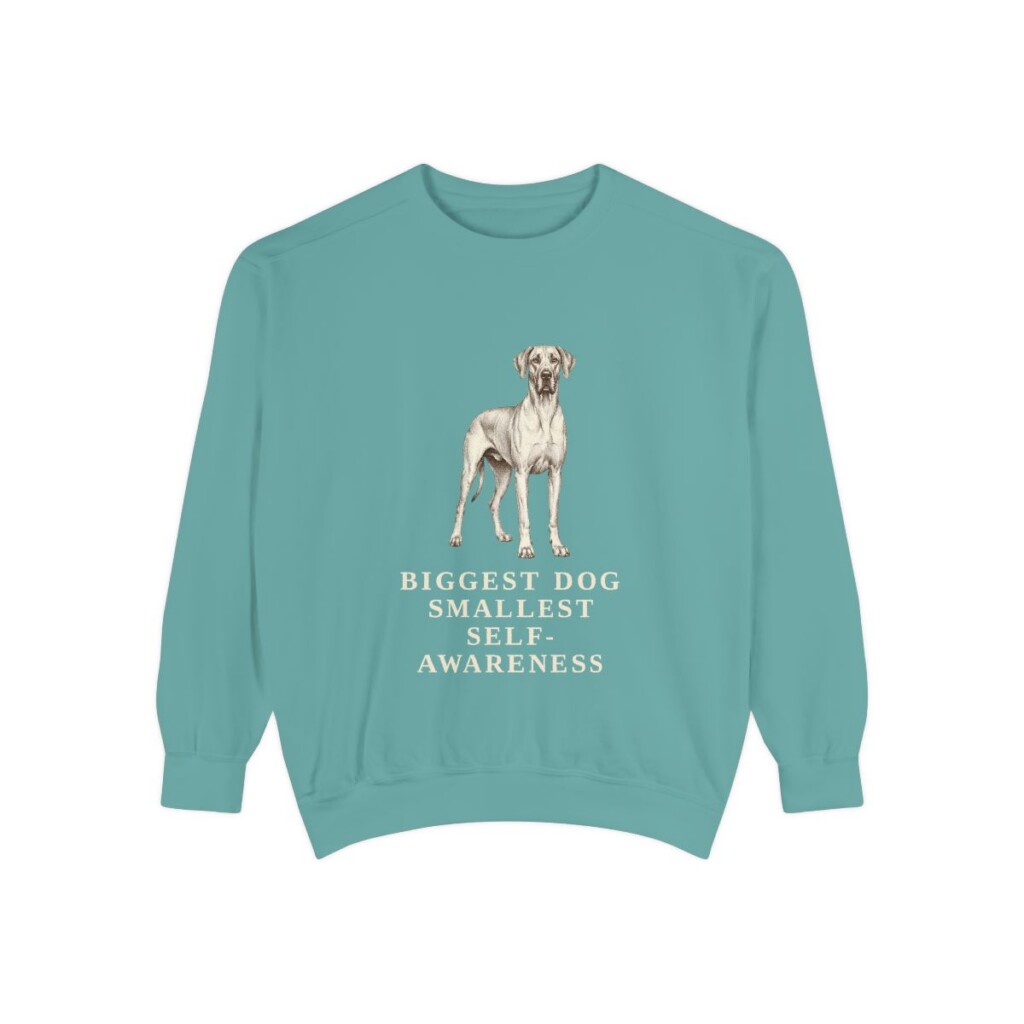 Great Dane Humor Sweatshirt, Seafoam, front view