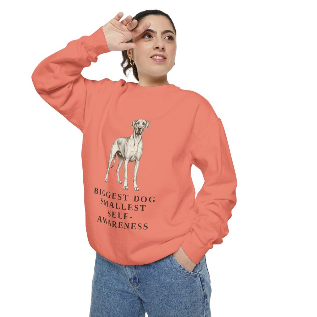 Great Dane Humor Sweatshirt, Terracotta, person 2 context