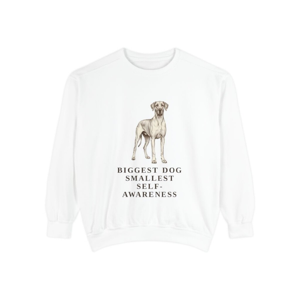 Great Dane Humor Sweatshirt, White, front view