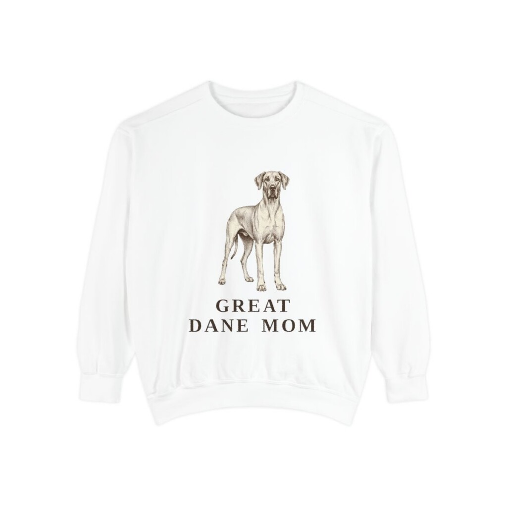 Great Dane Mom Sweatshirt, White, front view
