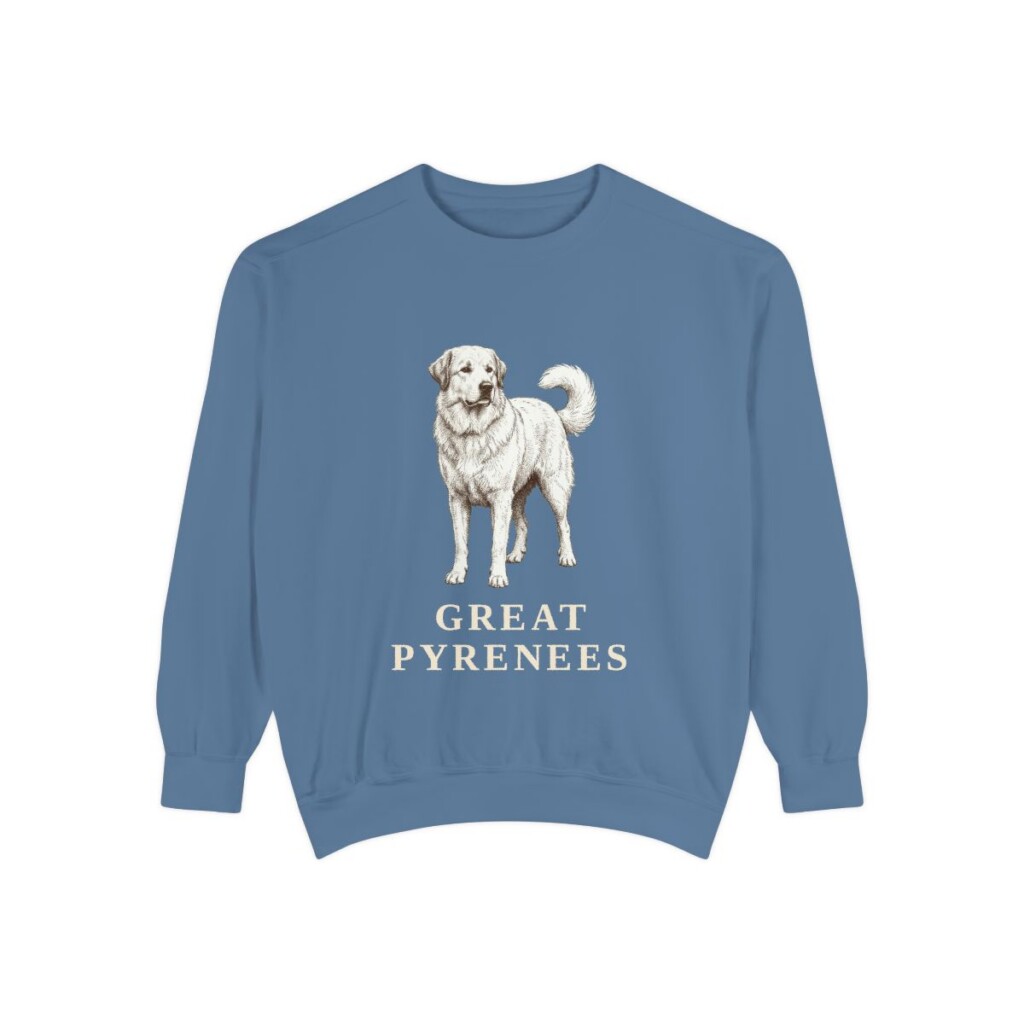 Great Pyrenees Sweatshirt, Blue Jean, front view
