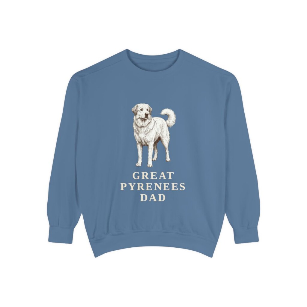 Great Pyrenees Dad Sweatshirt, Blue Jean, front view