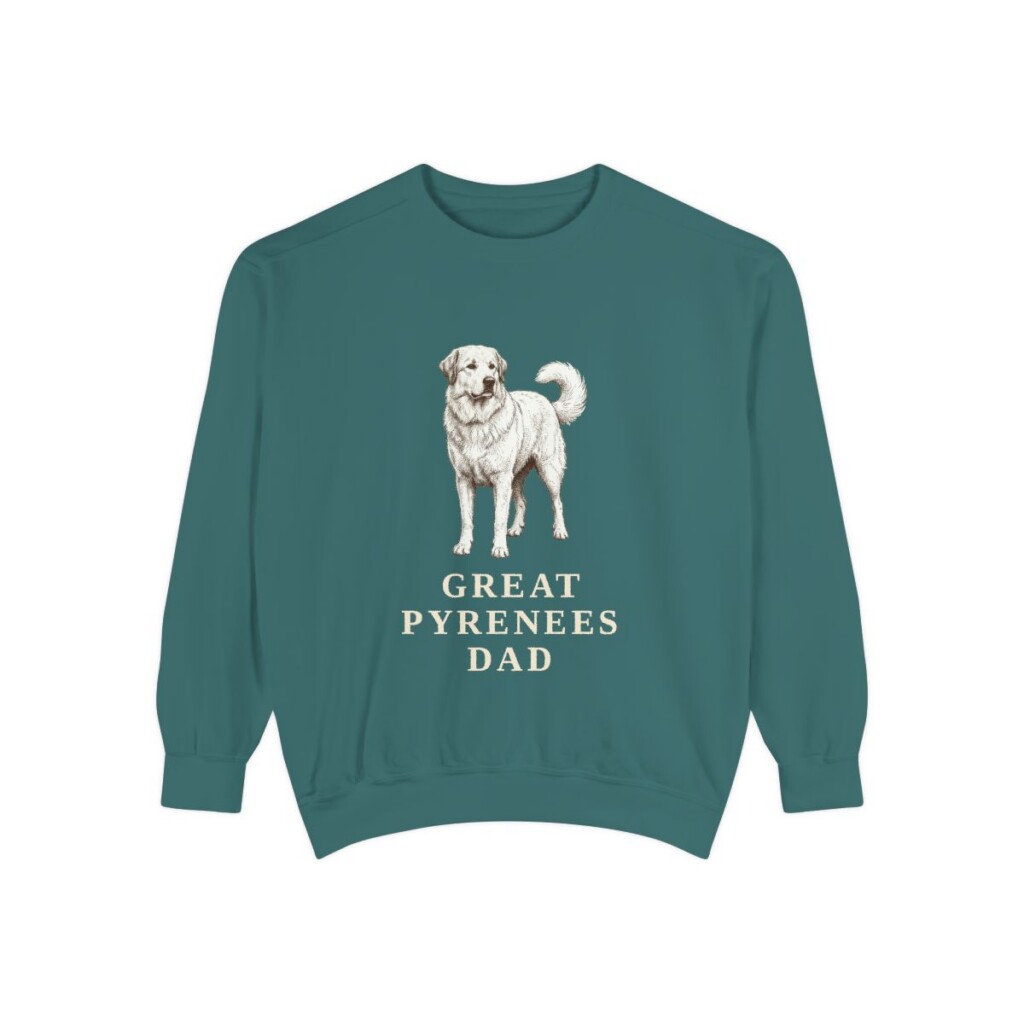 Great Pyrenees Dad Sweatshirt, Blue Spruce, front view