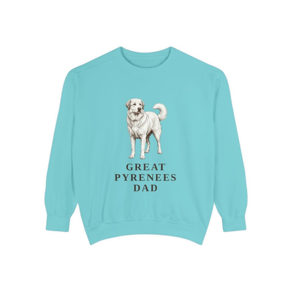 Great Pyrenees Dad Sweatshirt, Chalky Mint, front view