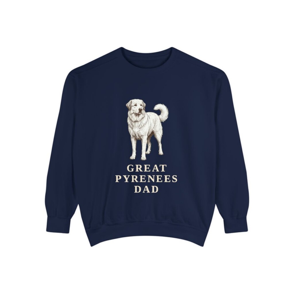 Great Pyrenees Dad Sweatshirt, True Navy, front view