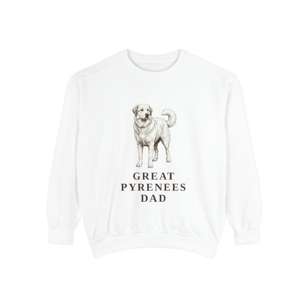 Great Pyrenees Dad Sweatshirt, White, front view