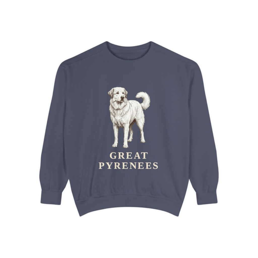 Great Pyrenees Sweatshirt, Denim, front view