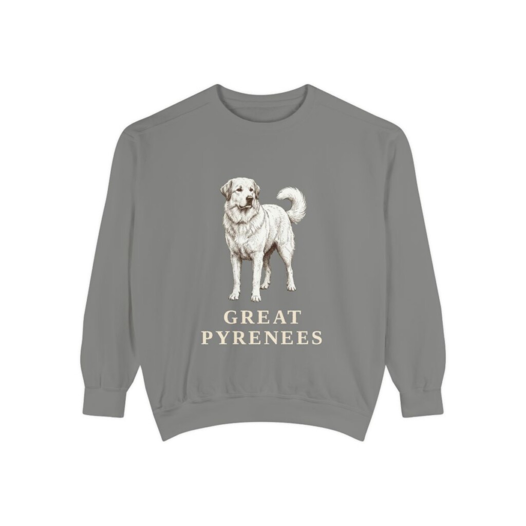 Great Pyrenees Sweatshirt, Grey, front view