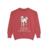 great-pyrenees-sweatshirt-humor-crimson Great Pyrenees Humor Sweatshirt, Crimson, front view