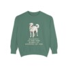 great-pyrenees-sweatshirt-humor-light-green Great Pyrenees Humor Sweatshirt, Light Green, front view
