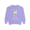 great-pyrenees-sweatshirt-humor-violet Great Pyrenees Humor Sweatshirt, Violet, front view
