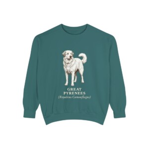 Great Pyrenees Latin Sweatshirt, Blue Spruce, front view