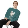 Great Pyrenees Latin Sweatshirt, Blue Spruce, person 1 context
