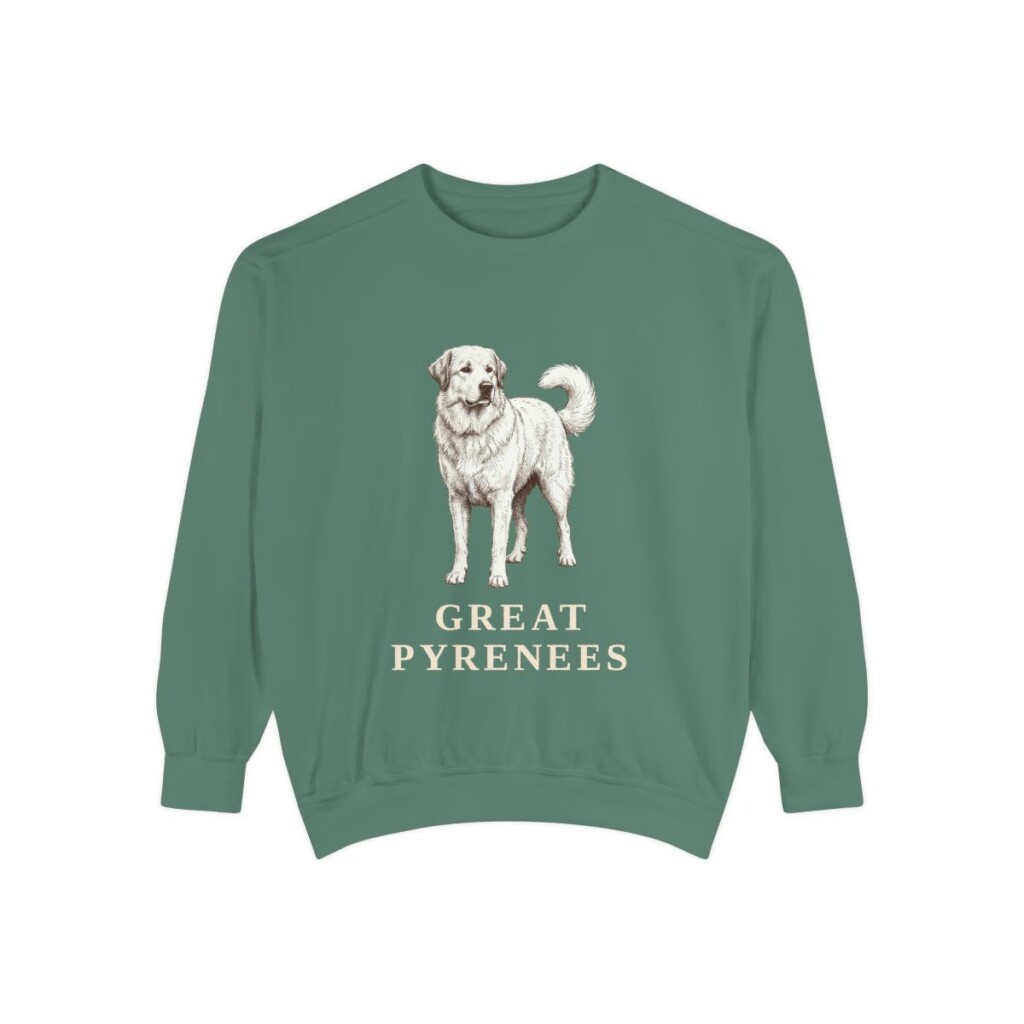 Great Pyrenees Sweatshirt, Light Green, front view