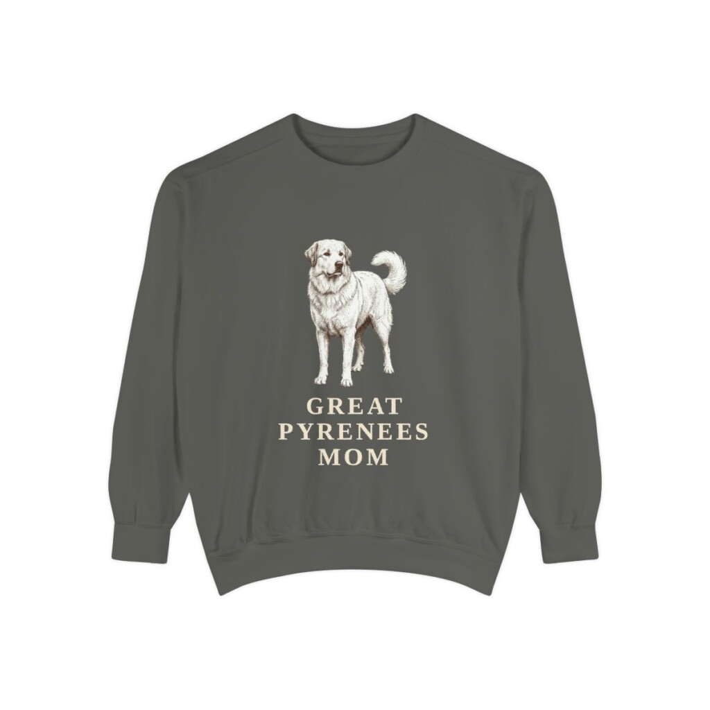 great-pyrenees-sweatshirt-mom-pepper Great Pyrenees Mom Sweatshirt, Pepper, front view