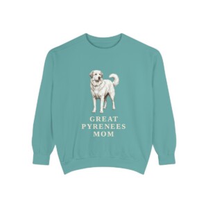 Great Pyrenees Mom Sweatshirt, Seafoam, front view