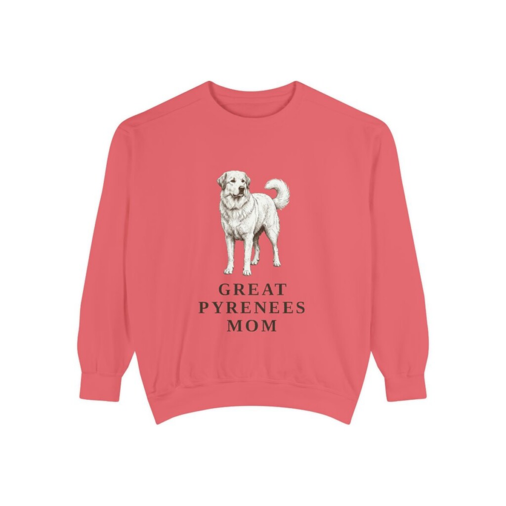 great-pyrenees-sweatshirt-mom-watermelon Great Pyrenees Mom Sweatshirt, Watermelon, front view