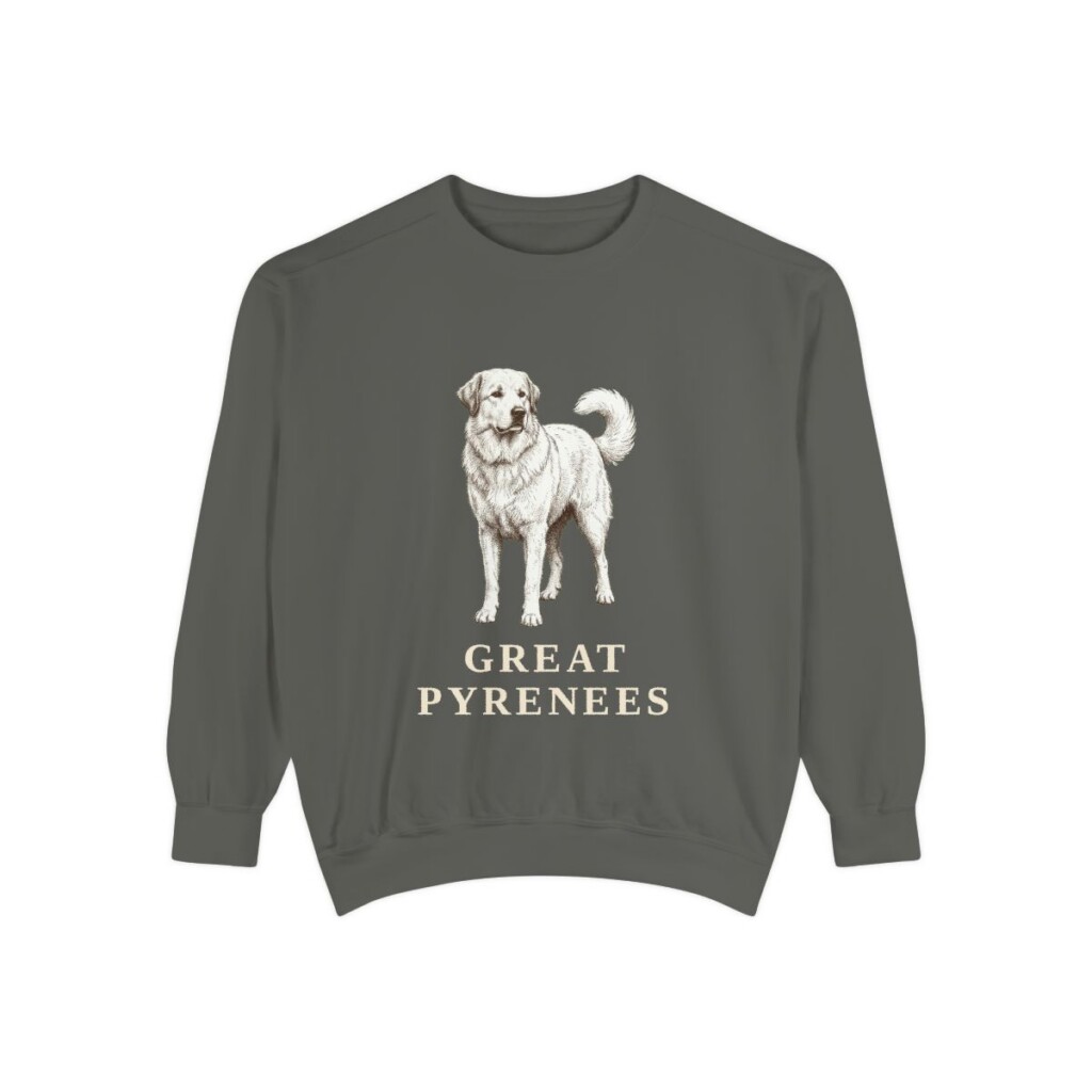 Great Pyrenees Sweatshirt, Pepper, front view